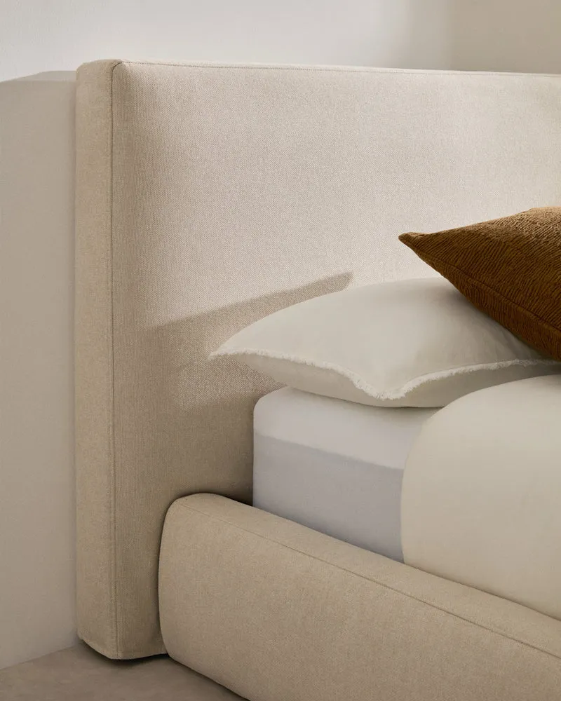 Ecru Blok bed with removable covers for 90 x 200 cm mattress FSC Mix Credit