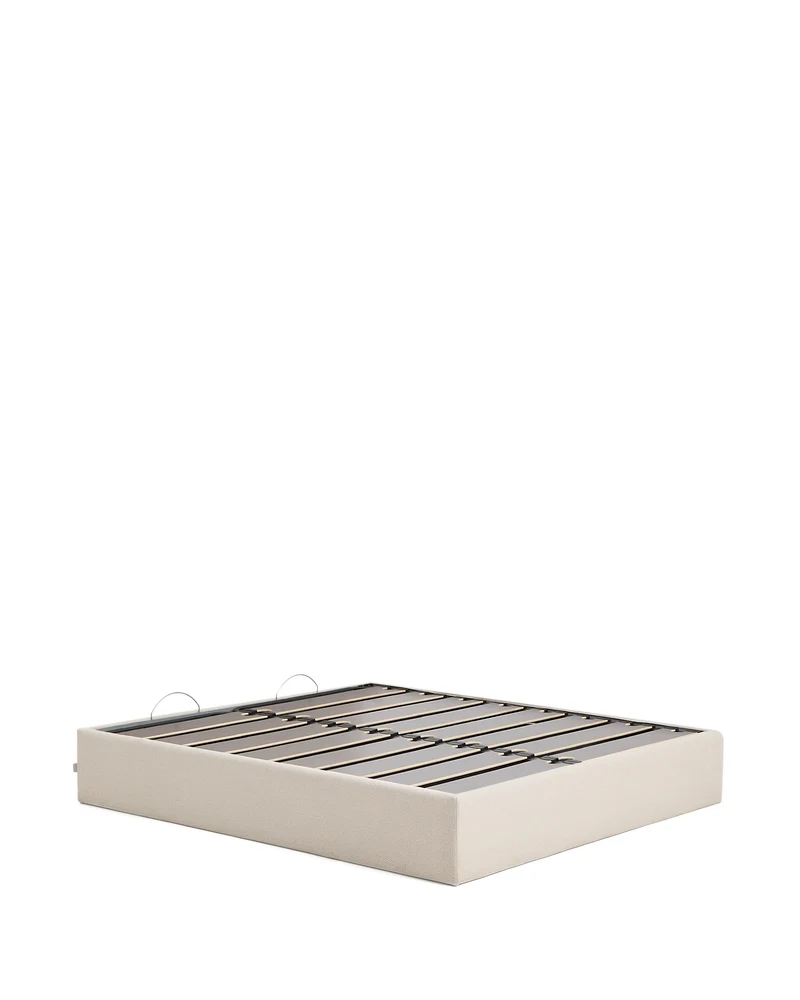 Nelzi ecru chenille ottoman bed base with removable cover for 180 x 200cm mattress FSC 100%