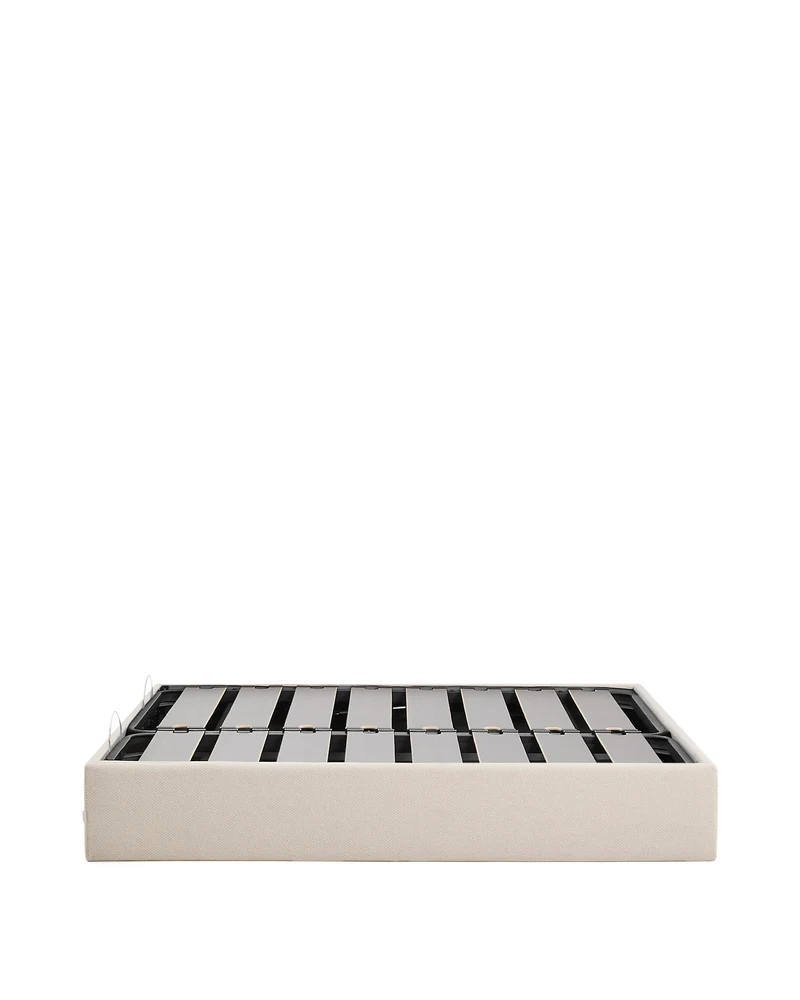Nelzi ecru chenille ottoman bed base with removable cover for 180 x 200cm mattress FSC 100%