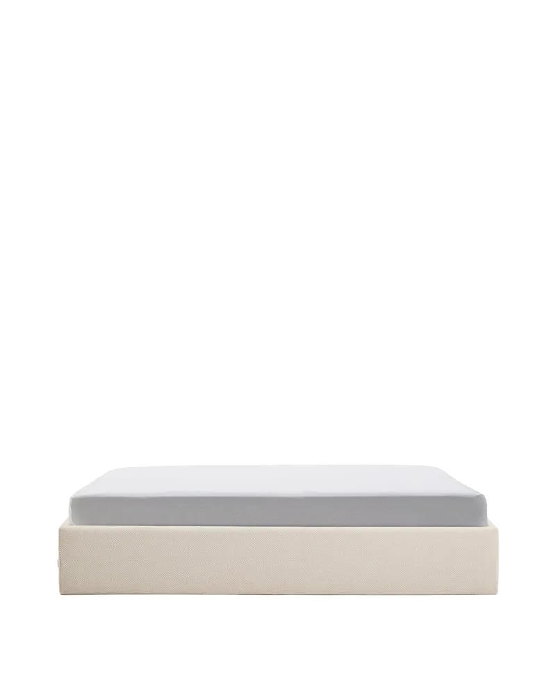 Nelzi ecru chenille ottoman bed base with removable cover for 180 x 200cm mattress FSC 100%