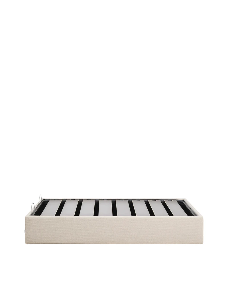 Nelzi ecru chenille ottoman bed base with removable cover for 150 x 200cm mattress FSC 100%