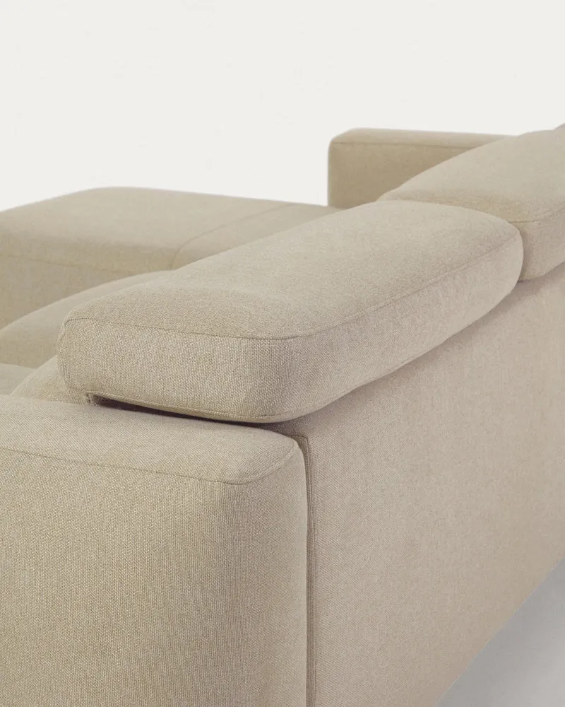 Singa 3 Seater with Chaise & Reclining Headrests - Beige