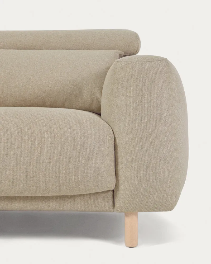 Singa 3 Seater with Reclining Headrest & Extendable Seat - Beige