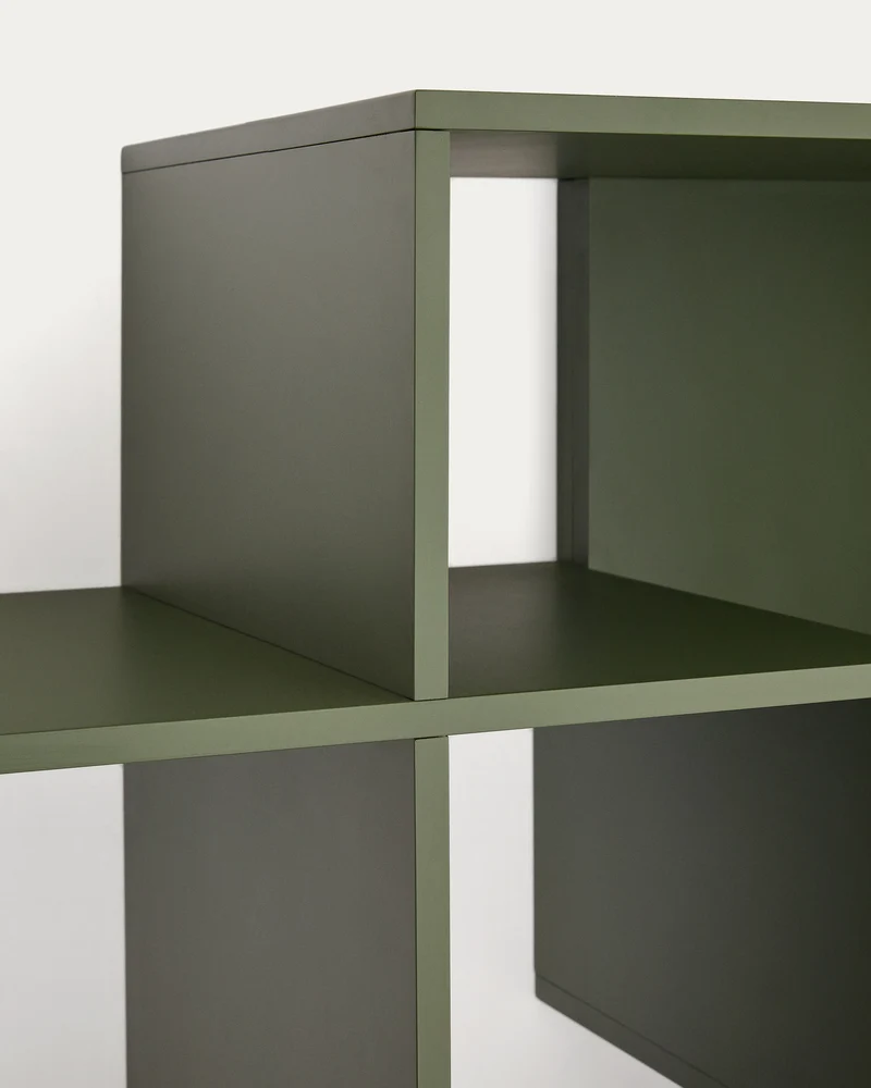 Ina modular shelving unit in green lacquered MDF 80 x 80cm FSC 100%