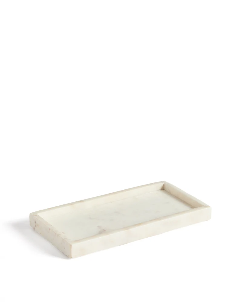 Serela Tray in White Marble