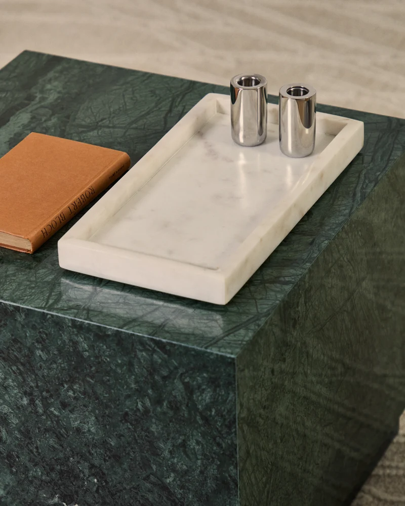 Serela Tray in White Marble