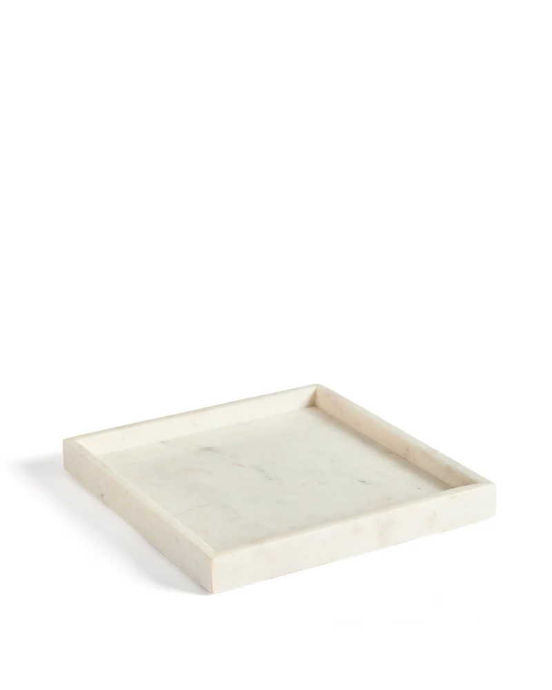 Serela Tray in White Marble