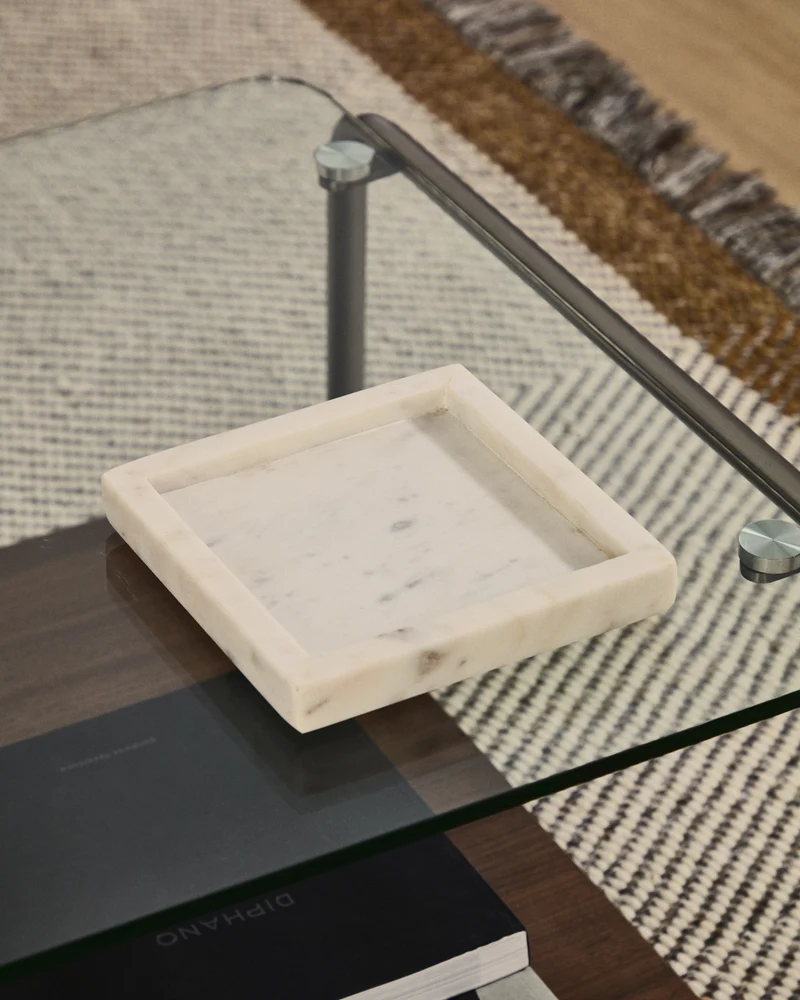 Serela Tray in White Marble
