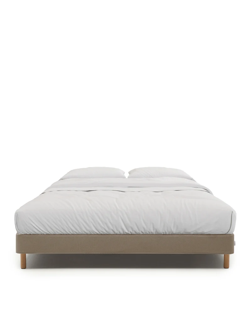 Ofelia brown base with removable cover and solid beech wood legs for 180 x 200cm mattress