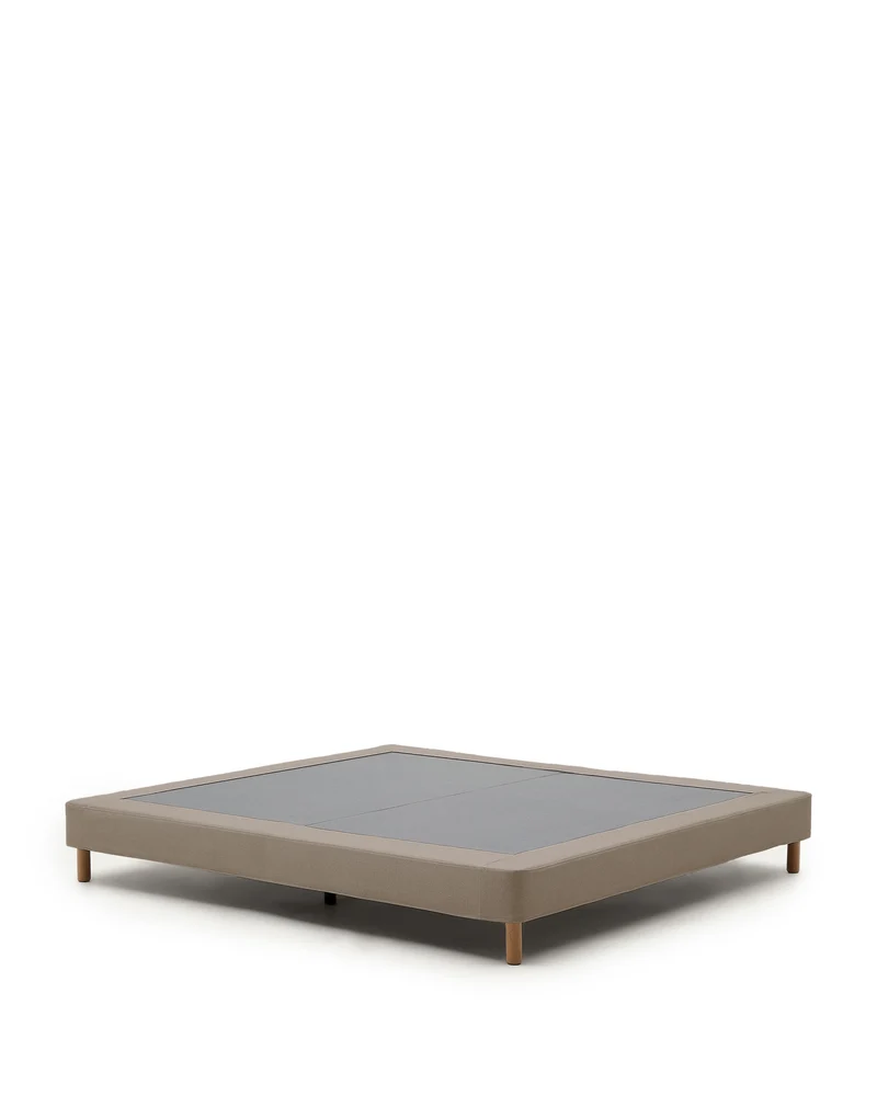 Ofelia brown base with removable cover and solid beech wood legs for 160 x 200cm mattress