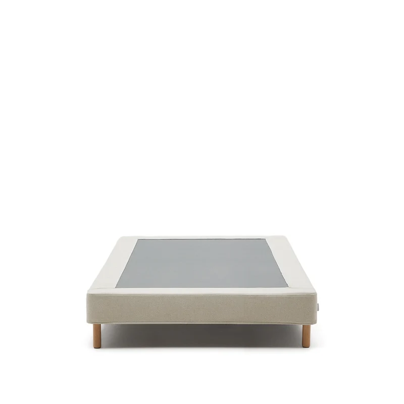 Ofelia base with ecru removable cover and solid beech wooden legs for a 90 x 200 cm mattress FSC Mix Credit