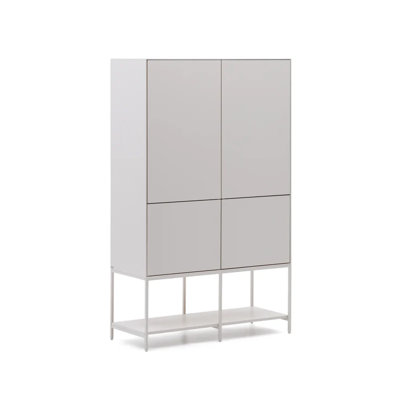 Vedrana 4-door tall sideboard white lacquered MDF 97.5 x 160 cm