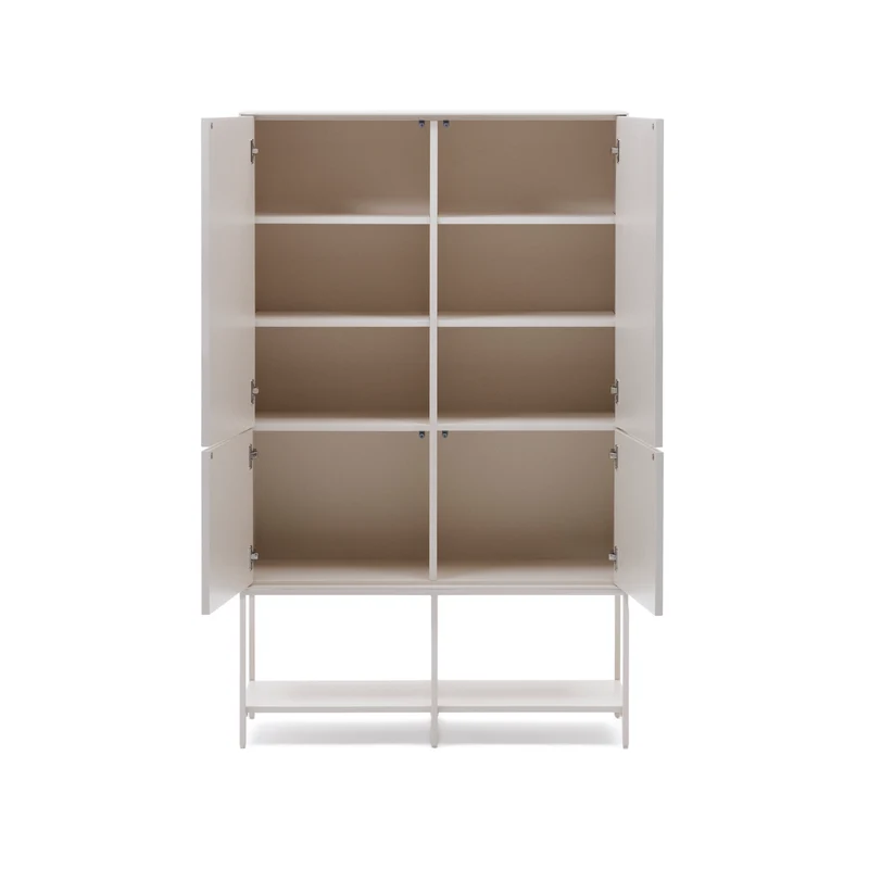 Vedrana 4-door tall sideboard white lacquered MDF 97.5 x 160 cm