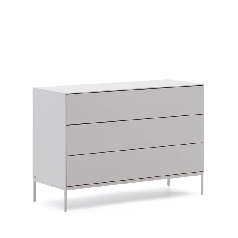Vedrana 3-drawer chest of drawers white lacquered MDF 110 x 75 cm