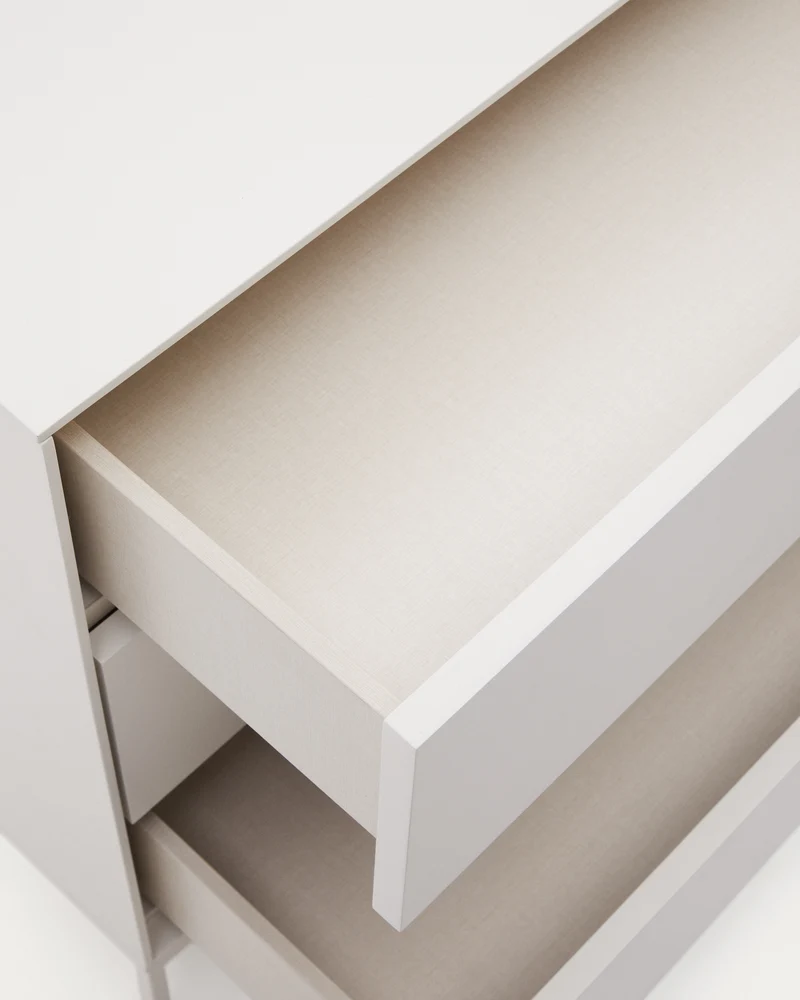 Vedrana 3-drawer chest of drawers white lacquered MDF 110 x 75 cm