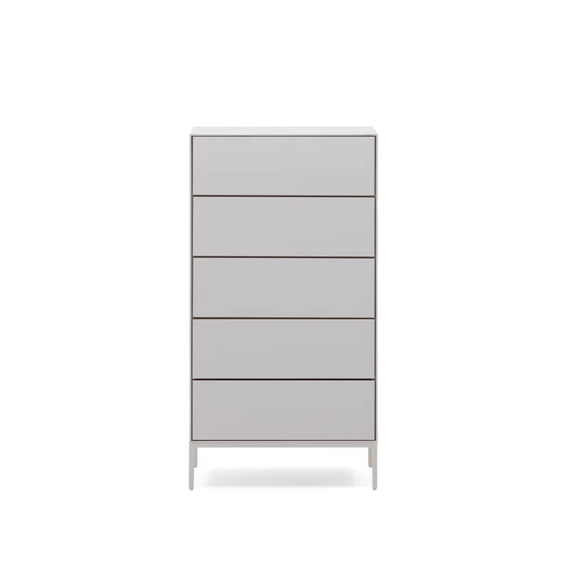 Vedrana 5-drawer chest of drawers white lacquered MDF 60 x 114 cm