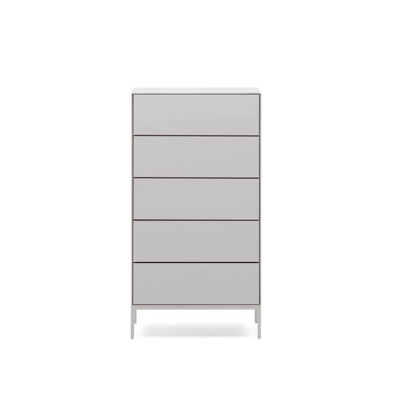 Vedrana 5-drawer chest of drawers white lacquered MDF 60 x 114 cm