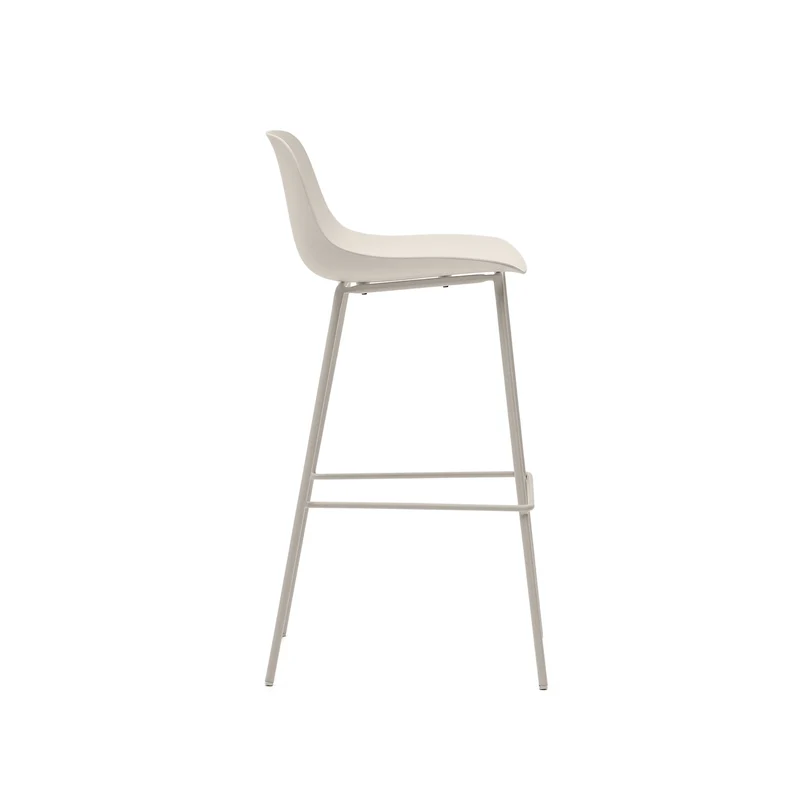 Altea beige stool with beige-finished steel legs 75 cm