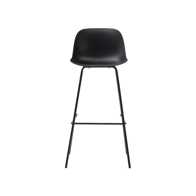 Altea black stool with black-finished steel legs 75 cm