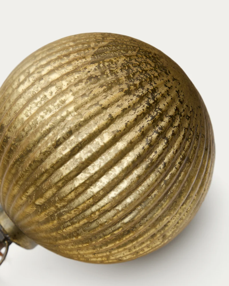 Elur Christmas bauble made of gold recycled glass, Ø 15 cm