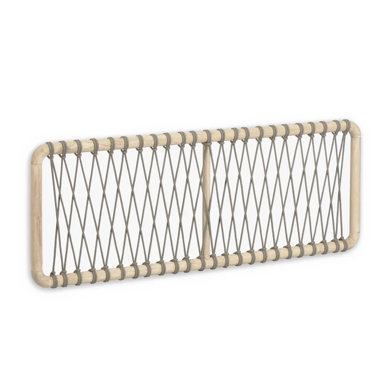 Aberash solid mindi wood and grey cord headboard for a bed up to 160 cm