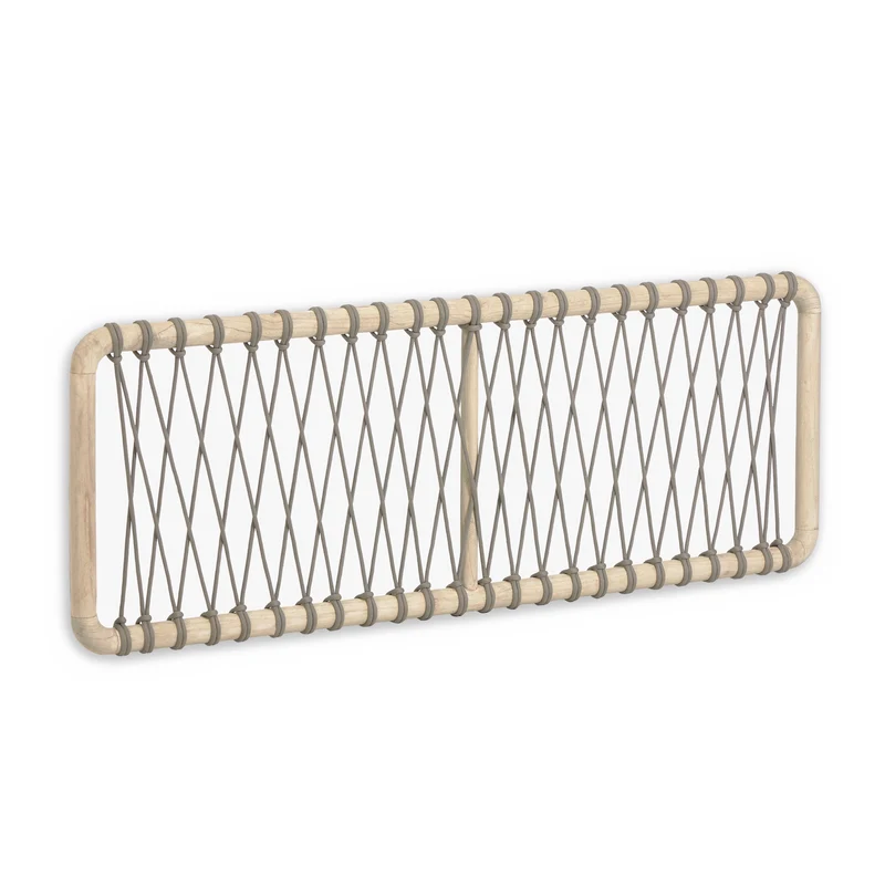 Aberash solid mindi wood and grey cord headboard for a bed up to 160 cm