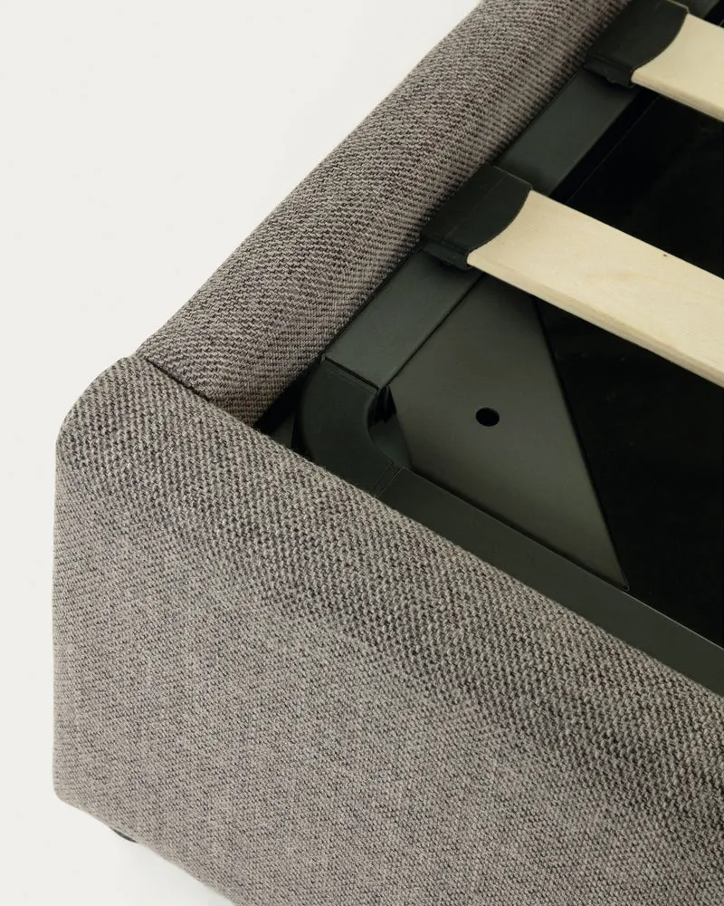 Nahiri grey lift-up storage bed for a 160 x 200 cm mattress