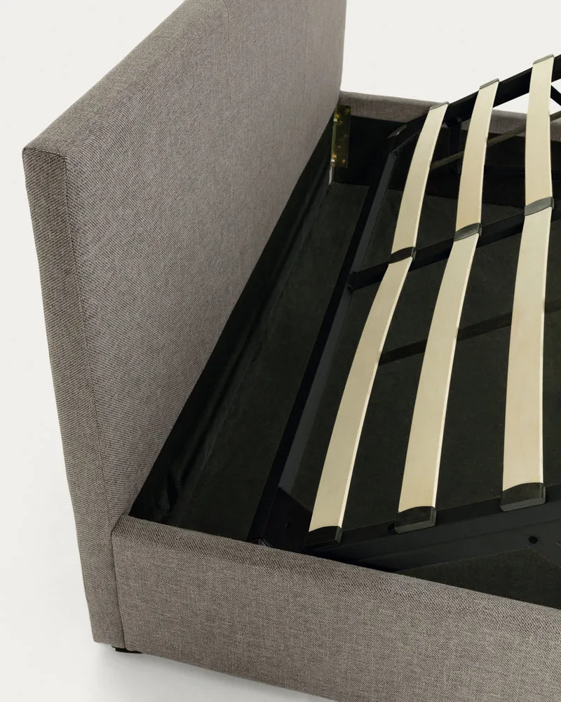 Nahiri grey lift-up storage bed for a 160 x 200 cm mattress