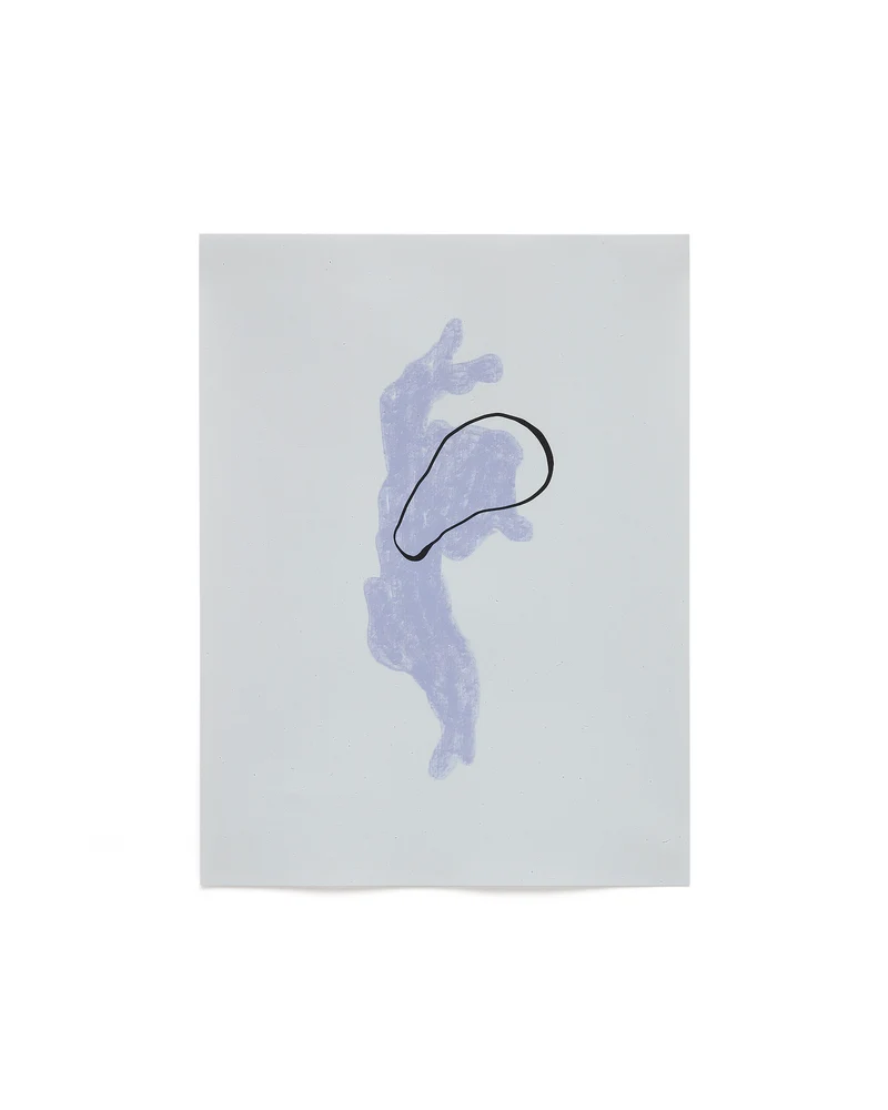 Inca blue and white paper print, 29.8 x 39.8 cm