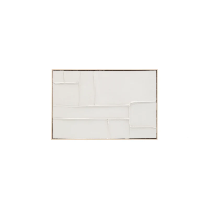 Klis white linen picture with geometric shapes, 60 x 90 cm