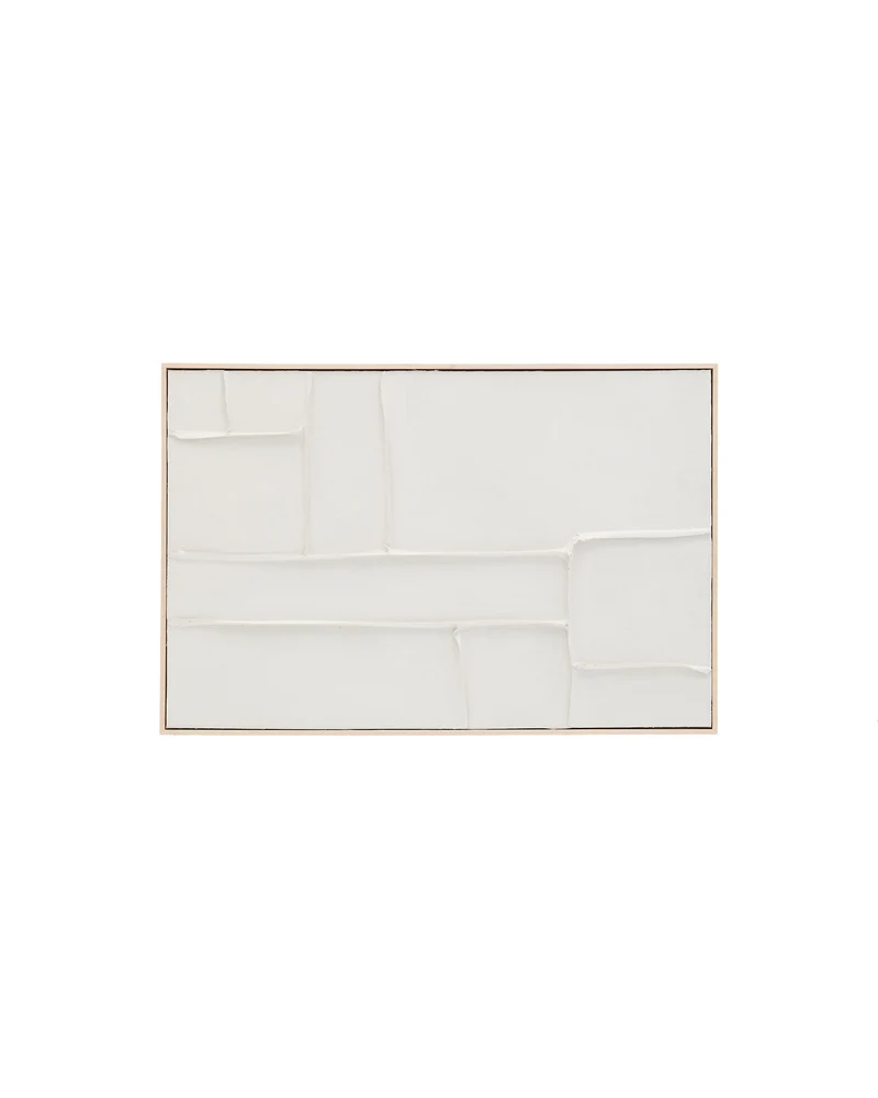Klis white linen picture with geometric shapes, 60 x 90 cm
