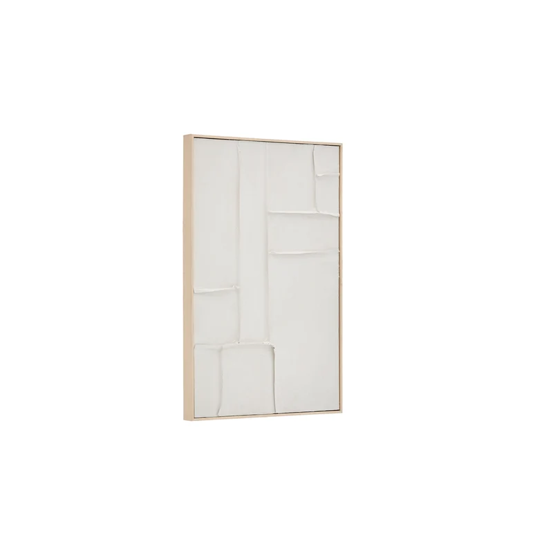 Klis white linen picture with geometric shapes, 60 x 90 cm