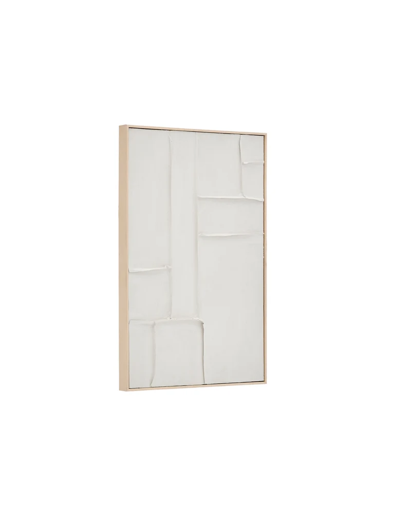 Klis white linen picture with geometric shapes, 60 x 90 cm