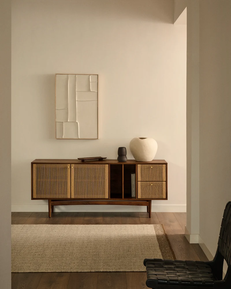 Klis white linen picture with geometric shapes, 60 x 90 cm