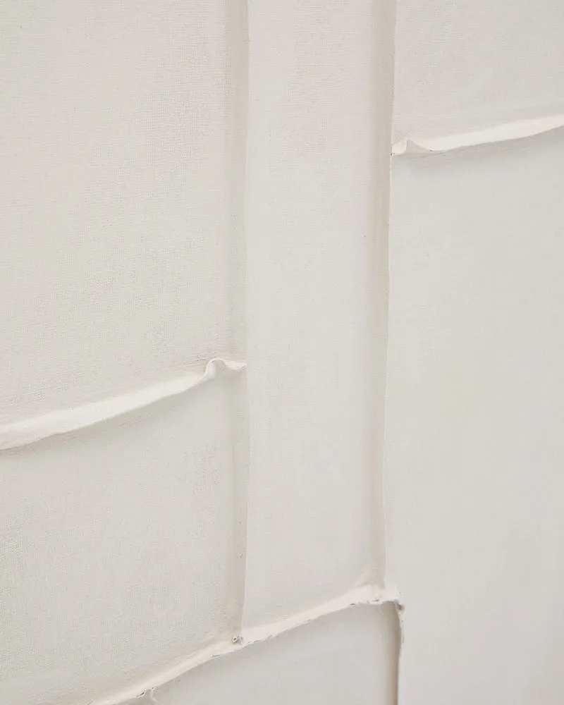 Klis white linen picture with geometric shapes, 60 x 90 cm