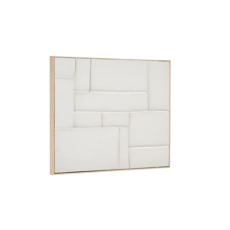 Klis white linen picture with geometric shapes, 80 x 100 cm