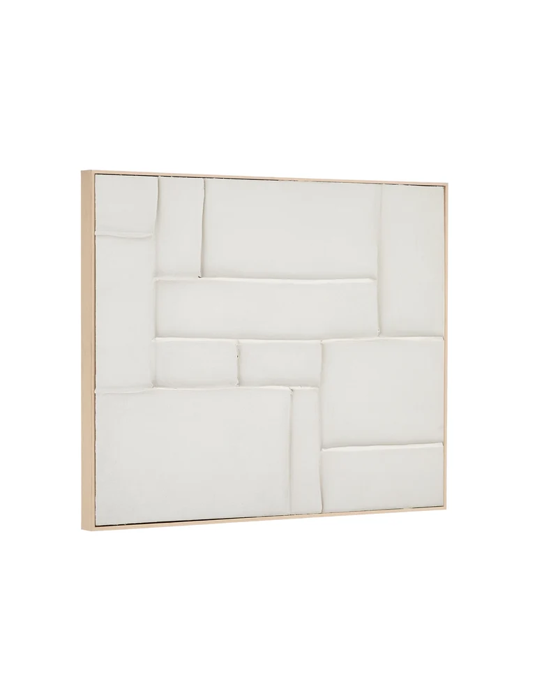 Klis white linen picture with geometric shapes, 80 x 100 cm