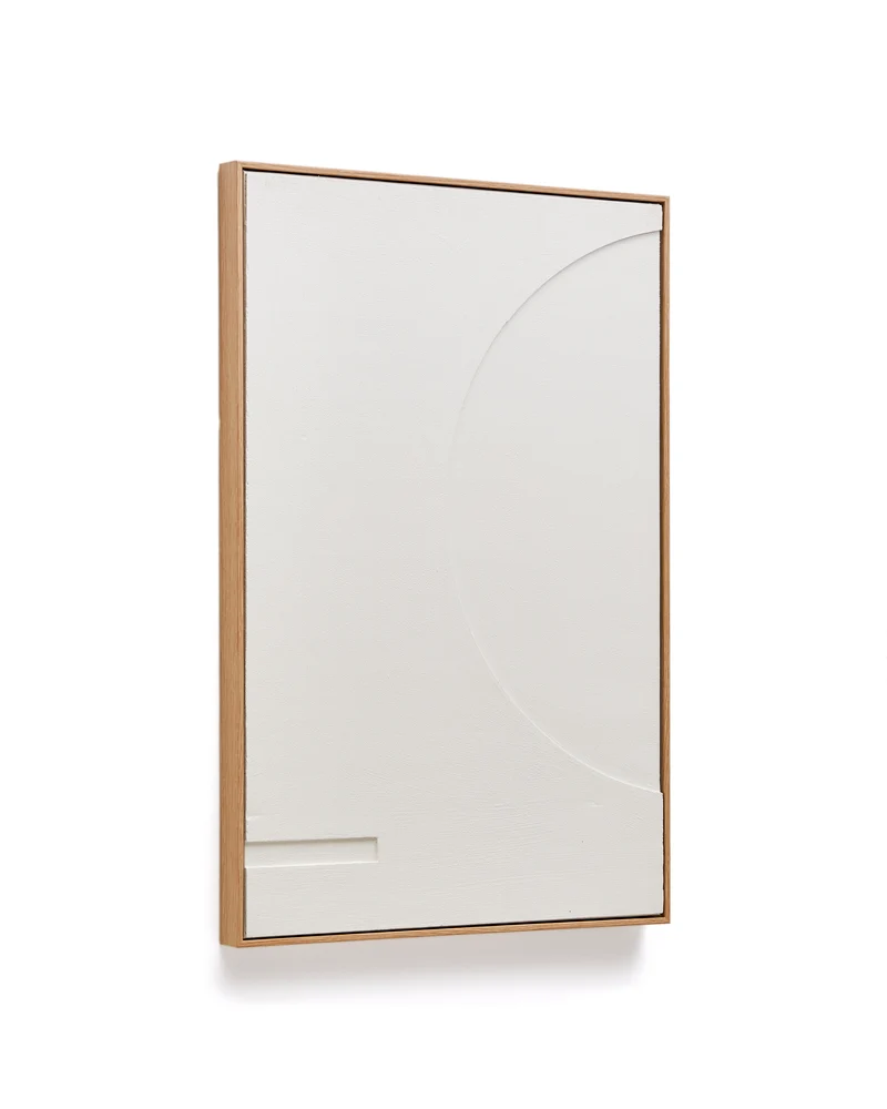 Sefri picture with circular geometric shapes in white 60 x 90 cm