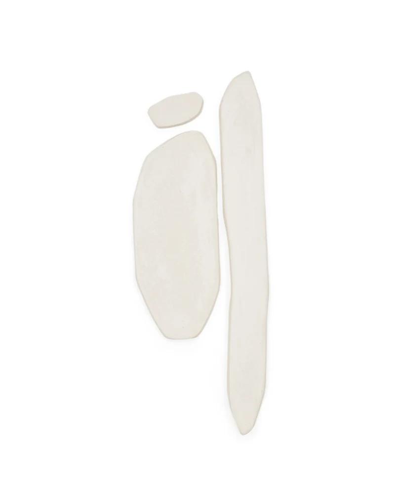 Siluna set of 3 elongated wall panels in white papier-mâché