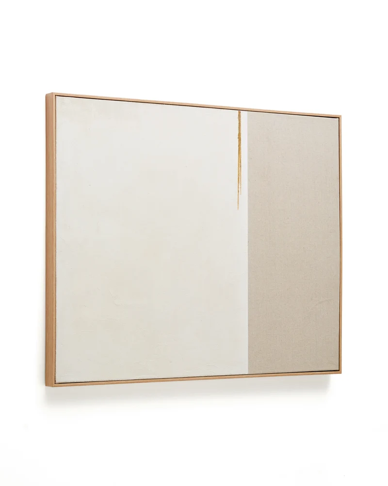 Salin abstract painting with a horizontal linen stripe 80 x 100 cm