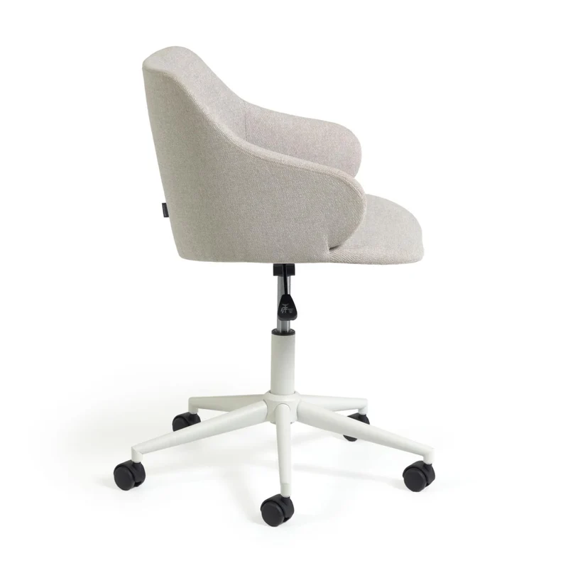 Einara light grey office chair and legs made of steel in matt white