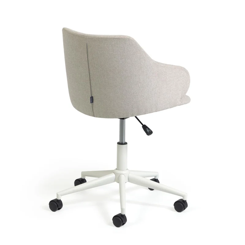 Einara light grey office chair and legs made of steel in matt white