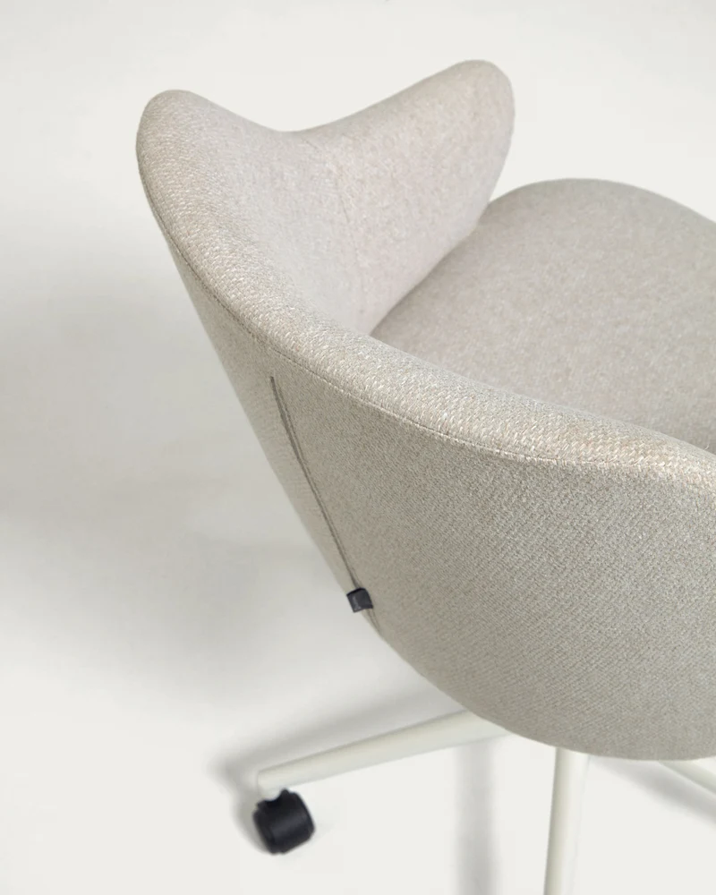 Einara light grey office chair and legs made of steel in matt white