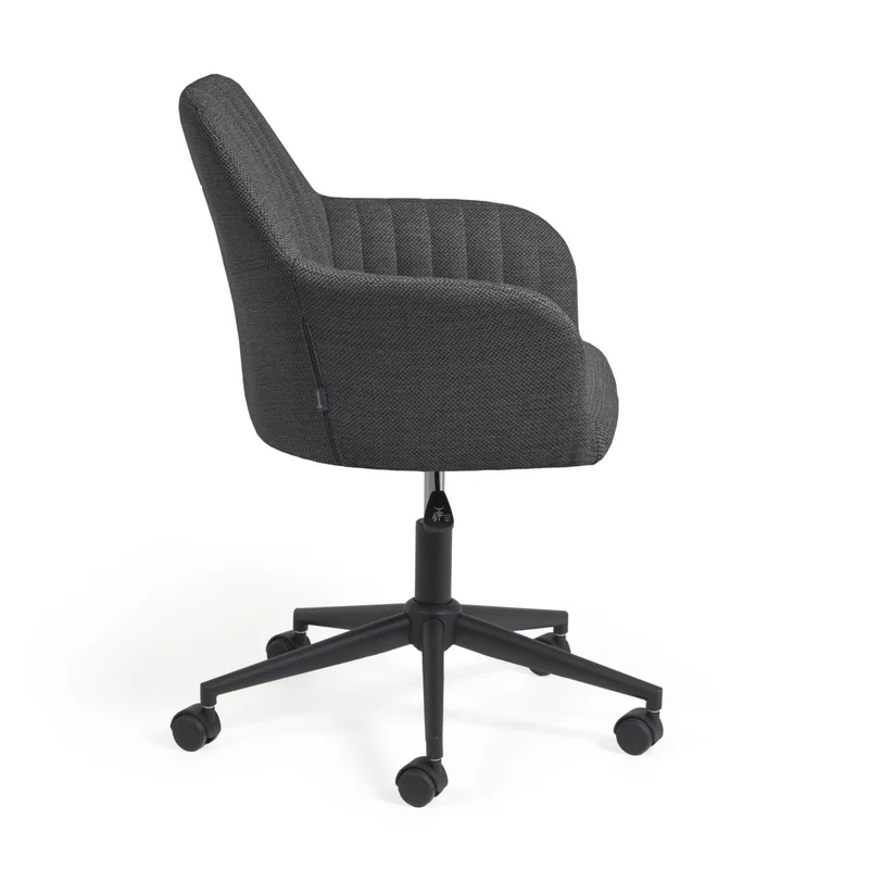Madina dark grey office chair and legs made of steel in matt black