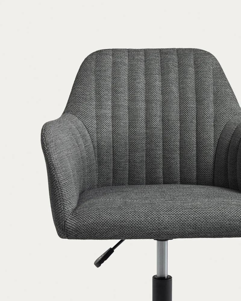 Madina dark grey office chair and legs made of steel in matt black