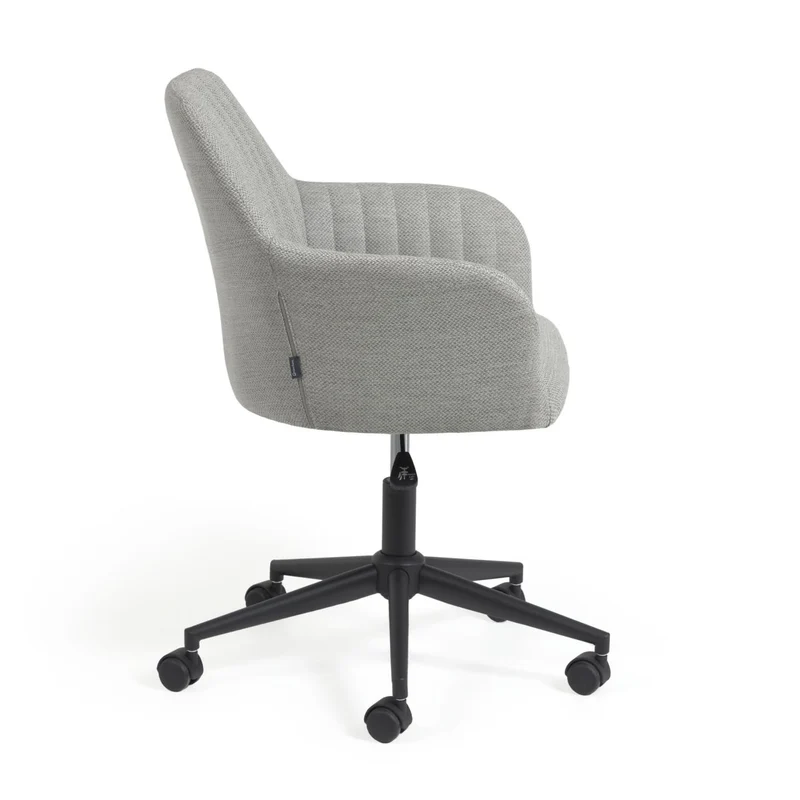 Madina light grey office chair and legs made of steel in matt black