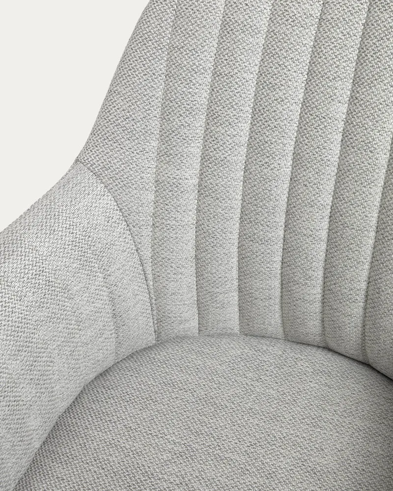 Madina light grey office chair and legs made of steel in matt black