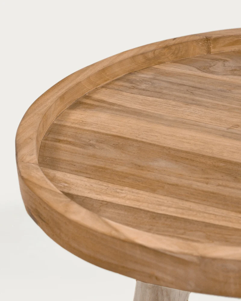 Glenda round solid teak wood coffee table, Ø 55 cm
