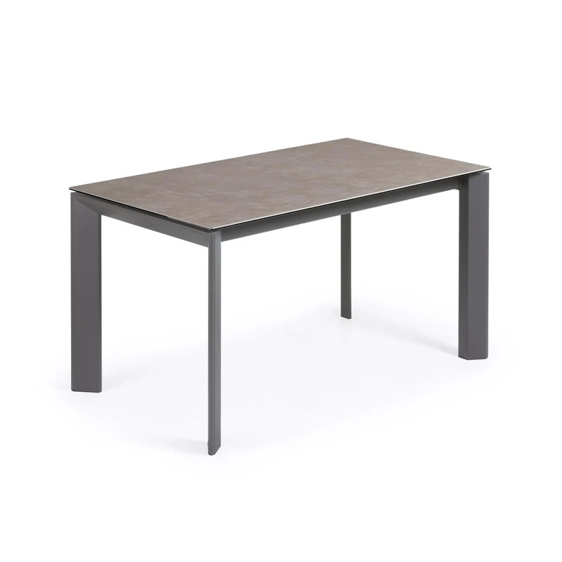 Axis porcelain extendable table in Volcano Ash finish anthracite steel legs 140(200)cm