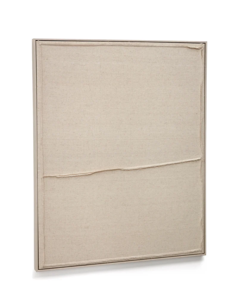 Maha white wall hanging with horizontal line 82 x 102 cm